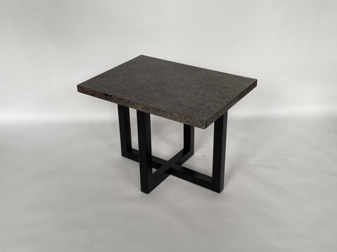 Stone Top Bedside Coffee Table Stainless Steel Base Luxury Modern 2