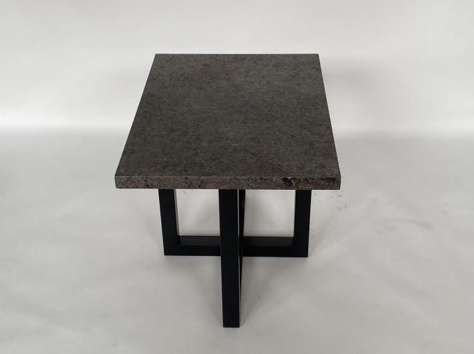 Stone Top Bedside Coffee Table Stainless Steel Base Luxury Modern 3