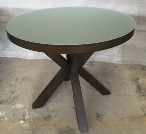6MM Tempered Glass Top Round Dining Table Hotel Interior Furniture ISO Listed