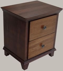 Antique Style Hotel Bedside Tables With 2 Drawers , Solid Wood Edge