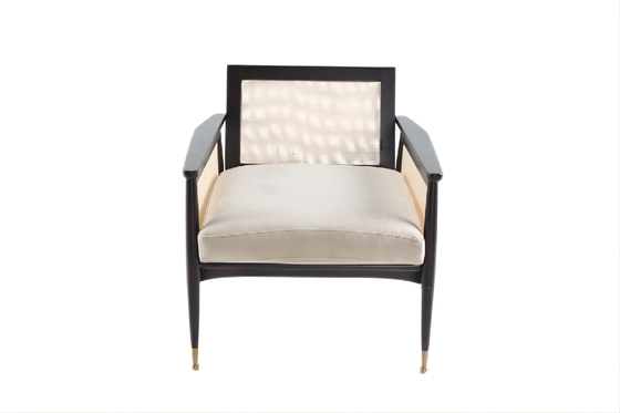 ভালো দাম Living Room Wooden Linen Fabric Rattan Woven Chairs Customized অনলাইন
