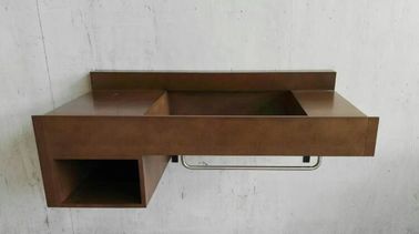 ভালো দাম Floating Modern Bathroom Vanity Cabinets Brown Color With Professional Custom অনলাইন
