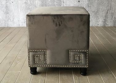 ভালো দাম Velvet Fabric Bedroom Ottoman Bench Cube For End Bed , Grey Color অনলাইন