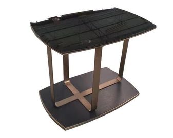 ভালো দাম Tempered Glass Top Metal Frame End Table 10mm Thick For Hotel Modern Style অনলাইন