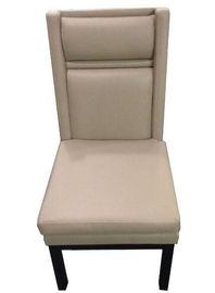 ভালো দাম Leather Beige Color Upholstered Dining Chairs With Black Legs / High Denisty Foam অনলাইন