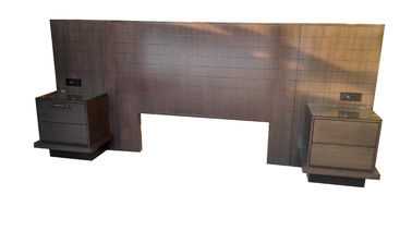 ভালো দাম Queen Size Hotel Style Headboards 2 Night Stands Hospitality Case Goods Dark Walnut Color অনলাইন