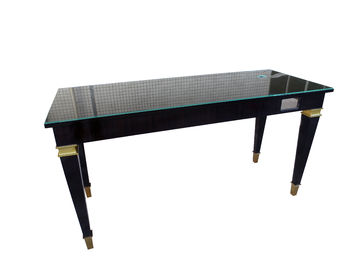 ভালো দাম High Gloss Sheen Glass Top Writing Table For 5 Star Hotel , Ebony Wood Veneer অনলাইন