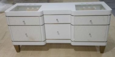 ভালো দাম White Color Oak Bathroom Storage Cabinet With Drawers , Quartz Stone Top অনলাইন