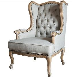 ভালো দাম European Rustic Wooden Leisure Chair For Bedroom , Antique Upholstered Armchairs অনলাইন