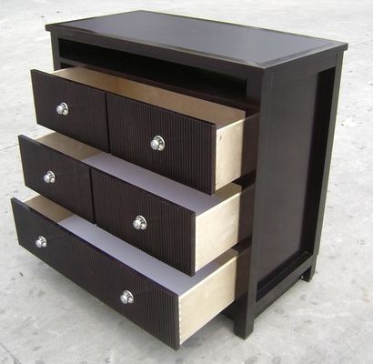 ভালো দাম American Style Bedroom 3 Drawer Dresser HPL Top Oak / Walnut Wood অনলাইন