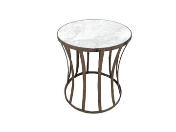 ভালো দাম Gold Metal Base Living Room Side Tables For Hotel Furniture , Modern Round Coffee Table অনলাইন