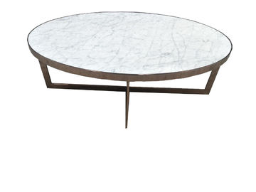 ভালো দাম Indoor Furniture Stone Top Living Room Coffee Table White Quartz With Metal Base অনলাইন