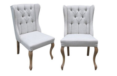 ভালো দাম American Style Grey oak Wooden Fabric Chairs , Custom Tufted Dining Chair অনলাইন