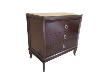 ভালো দাম 3 Drawer Walnut Finish Hotel Bedside Tables King Size Wooden Night Stand অনলাইন