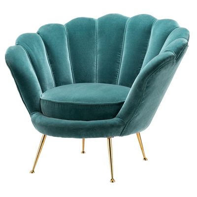 ভালো দাম Modern Living Room Fabric Sofas Golden Stainless Steel Base Shell Back Velvet অনলাইন