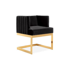ভালো দাম Gold metal shape L legs simple modern style white fabric dining leisure chair with tufted customized design অনলাইন