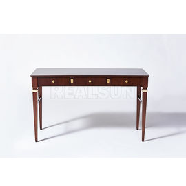 ভালো দাম Antique MDF Wooden Writing Desk With Walnut Veneer Solid Wood Legs with Three Drawer অনলাইন