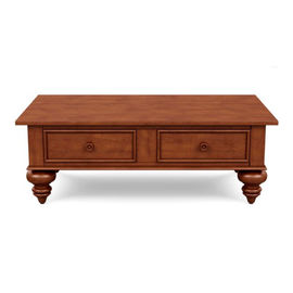 ভালো দাম Customized Solid Maple Wood Living Room Coffee Table Two Deep Drawers Storage অনলাইন