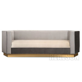 ভালো দাম Comfortable Living Room Sofa Mosaic Contrast Color Leather With Chenille Soft Sponge Cushion অনলাইন