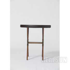 ভালো দাম Circular Upholstered Top Luxury Hotel Bedroom Furniture X Base Solid Wood Legs Drink Table অনলাইন