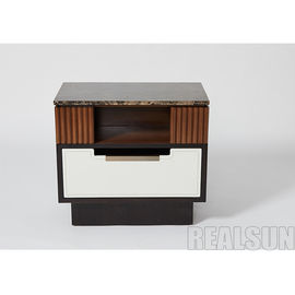ভালো দাম Walnut Veneer 5 Stars Hotel Furniture With Fluted Wood Panels And Soft Closing Drawers অনলাইন