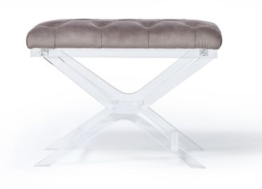 ভালো দাম American Classic Modern Bedroom Ottoman Bench Fabric Florida Acrylic Leg Foot Stool অনলাইন