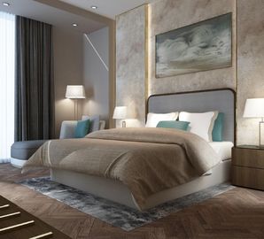 ভালো দাম Dubai Luxury Hotel Style Bedroom Furniture Modern Design Metal Frame অনলাইন