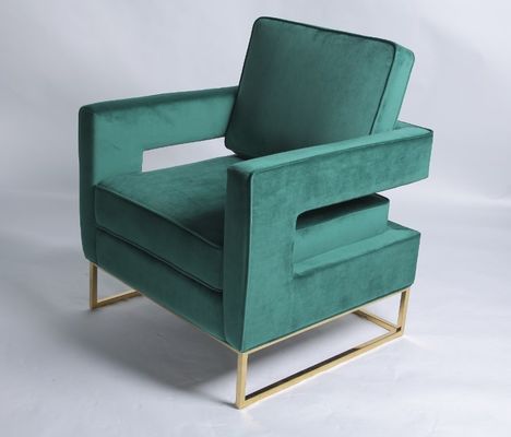 ভালো দাম Modern Gold Stainless Steel Legs Green Velvet Occasional Chair অনলাইন