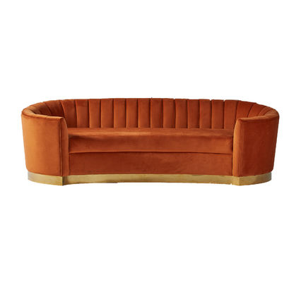 ভালো দাম European Style Modern Fabric Orange Velvet Curved Sofa অনলাইন