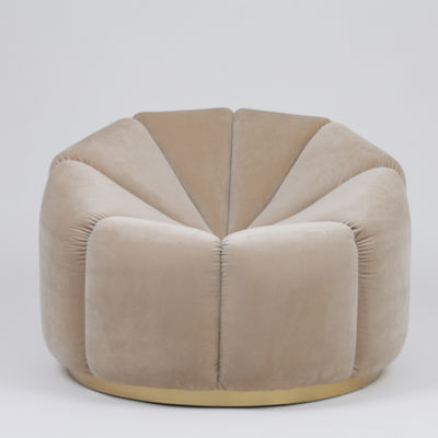 ভালো দাম Living Room Furniture Single Velvet Pumpkin Leisure Sofa With Metal Base অনলাইন