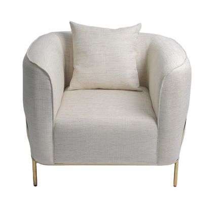 ভালো দাম fabric 89*85*90CM Upholstered Lounge Chair With Gold Stainless Steel অনলাইন