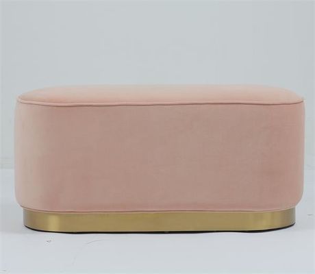 ভালো দাম Modern Velvet Fabric Ottoman Bench Bedroom With Golden Trim অনলাইন