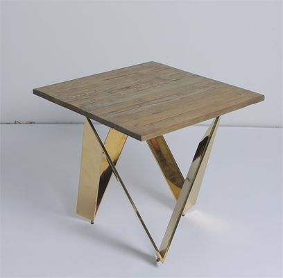 ভালো দাম 60x60x60cm Living Room Coffee Table X Shaped With Brass Leg অনলাইন