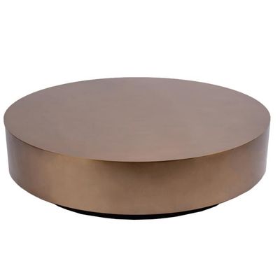 ভালো দাম DIA120x30cm Round Black Steel Base Coffee Table Burnished Brass Top অনলাইন