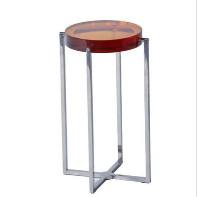 ভালো দাম Modern Home Stainless Steel  Brown Glass Coffee Table 30x60cm অনলাইন