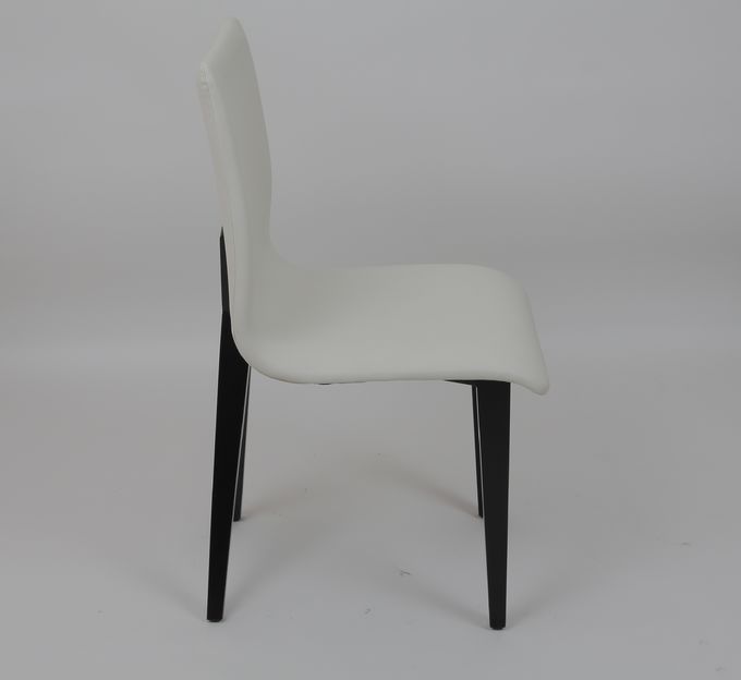 White Leather Fabric Furniture Dining Room Office Chairs Luxury Modern 4