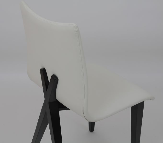 White Leather Fabric Furniture Dining Room Office Chairs Luxury Modern 1