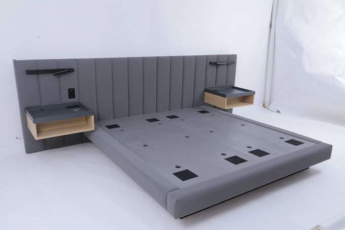 Hotel Bedroom Furniture Sets King Bed With Headboard Mounted Night Stand 1