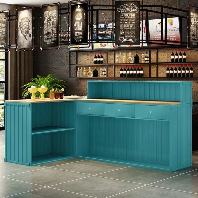 Iron Type Arc Modeling Modern Bar Counter Custom Made 0