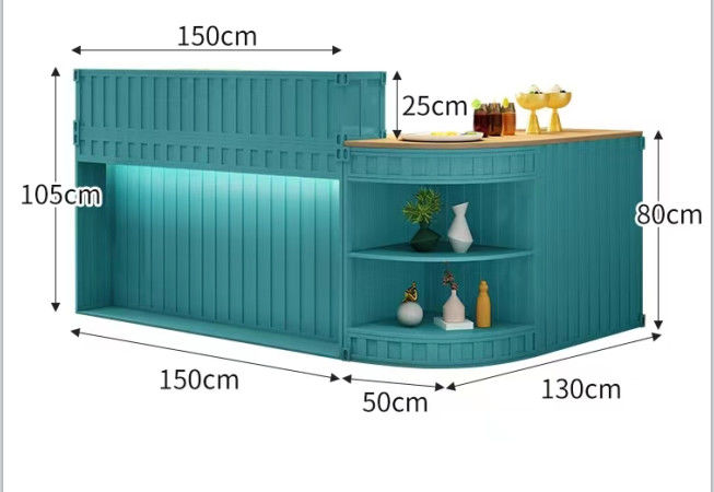 Iron Type Arc Modeling Modern Bar Counter Custom Made 1