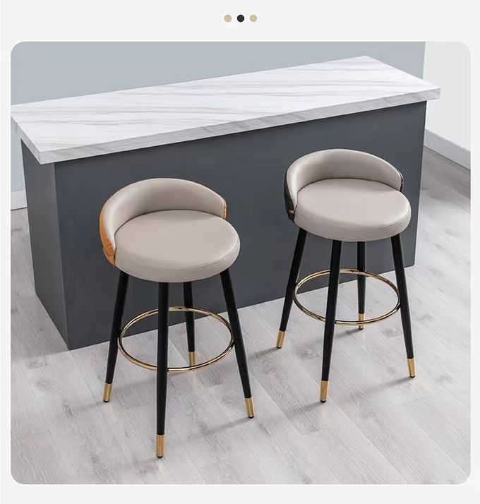 Luxury Star Hotel Bar Furniture Stool Rotating PU High Chair 0